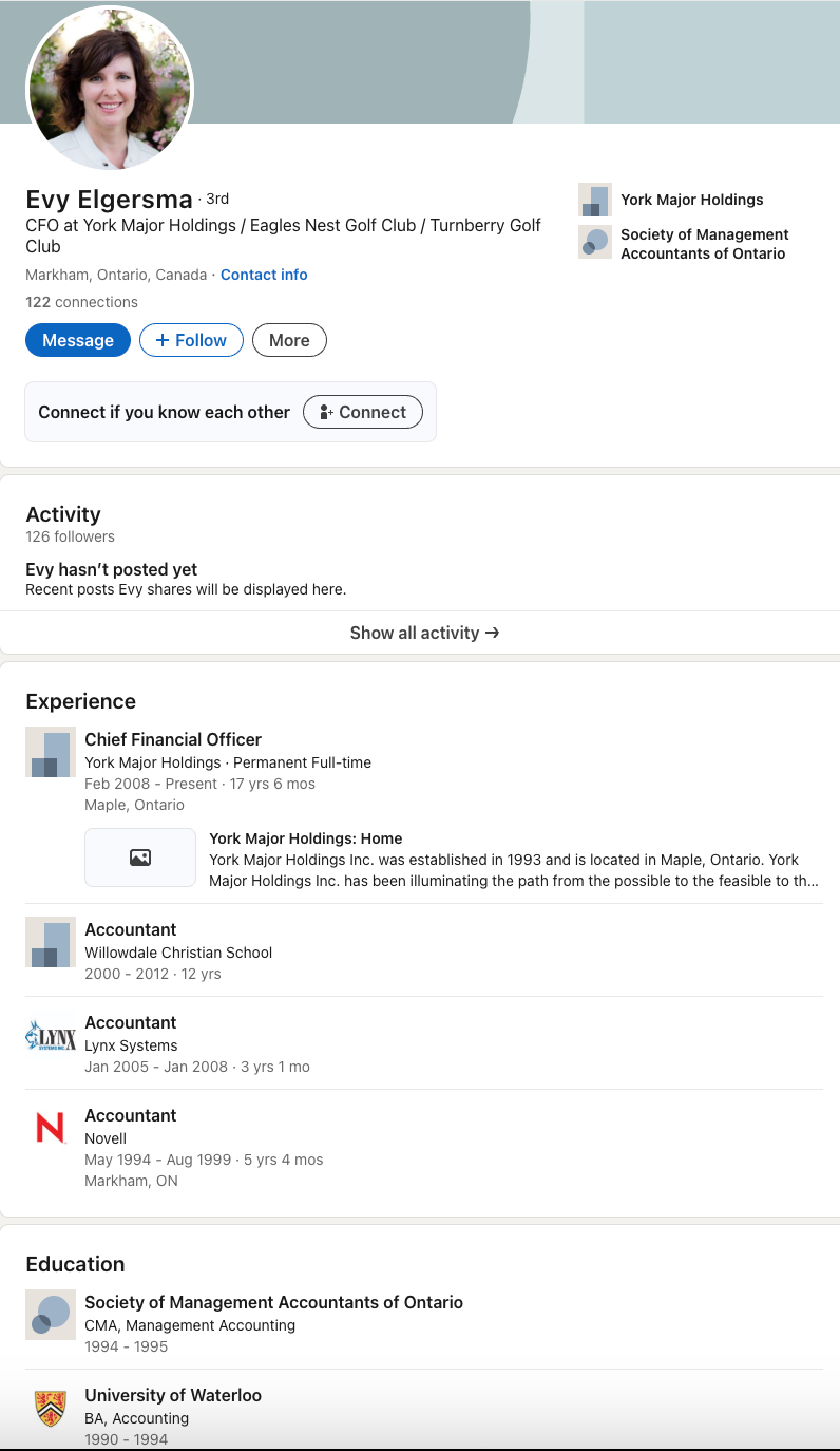 Evy Elgersma CV Screenshot